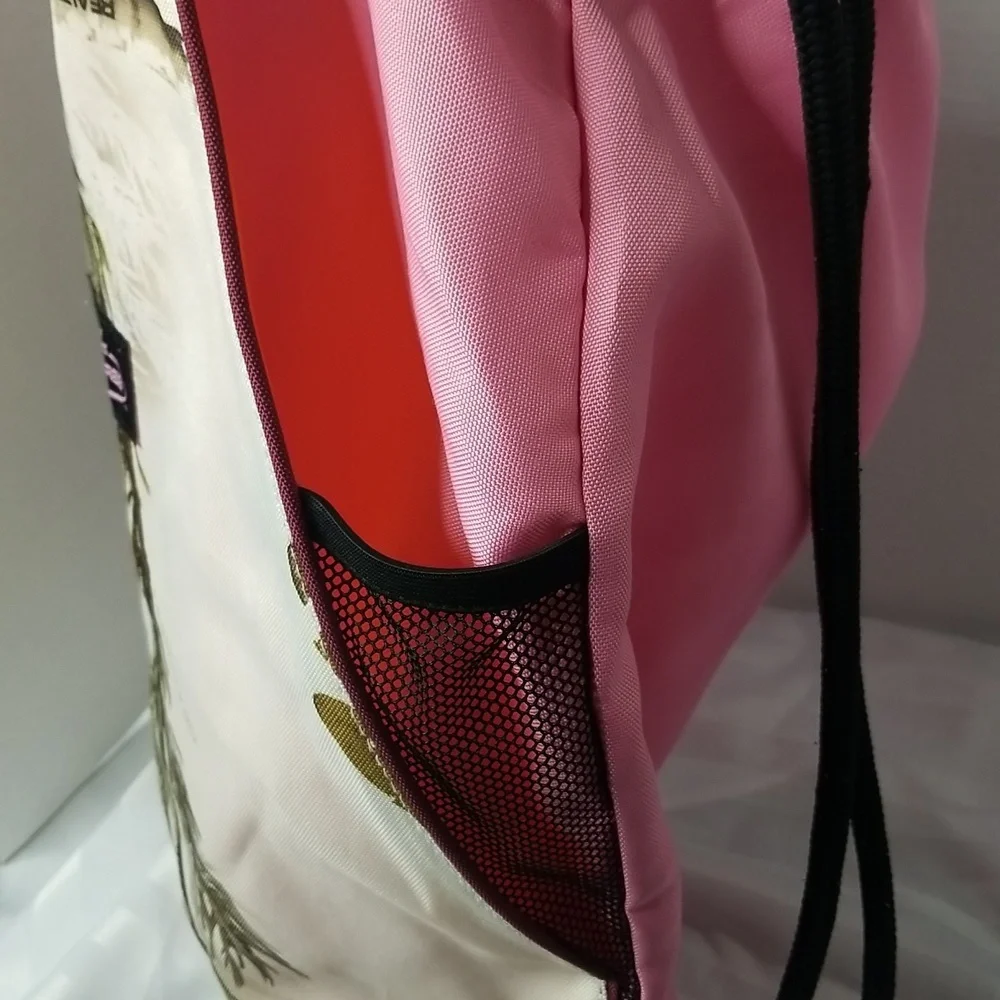 REALTREE PINK CANVAS DRAWSTRING BAG BACKPACK